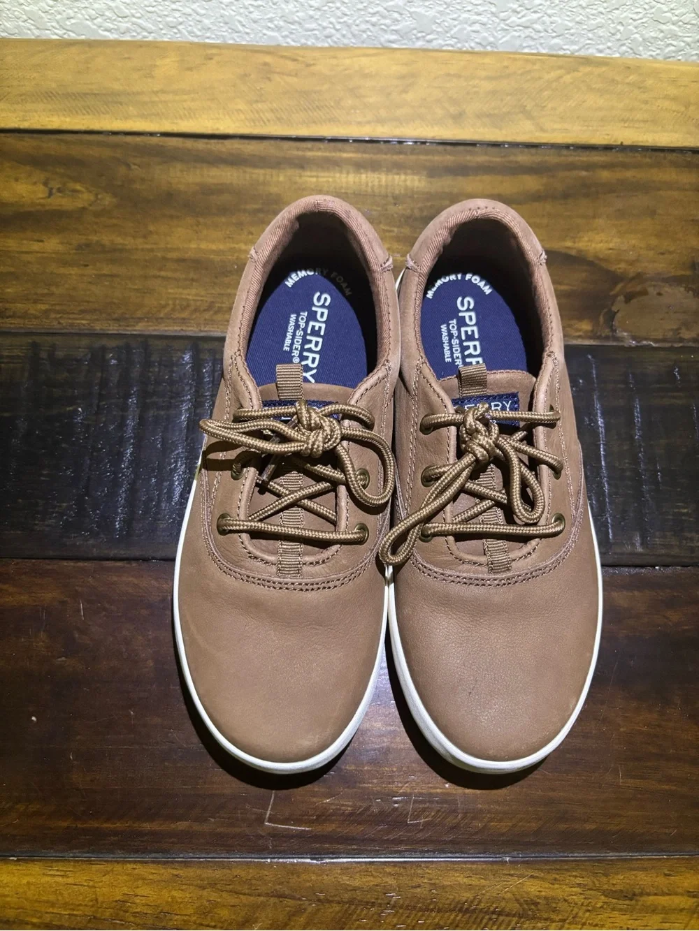 ✨NEW Little Kids Sperry Spinnaker Washable Tan Lace-Up Dress Sneakers- Size 1M✨